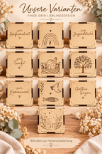Personalisierte Geldbox aus Holz | Geldgeschenk
