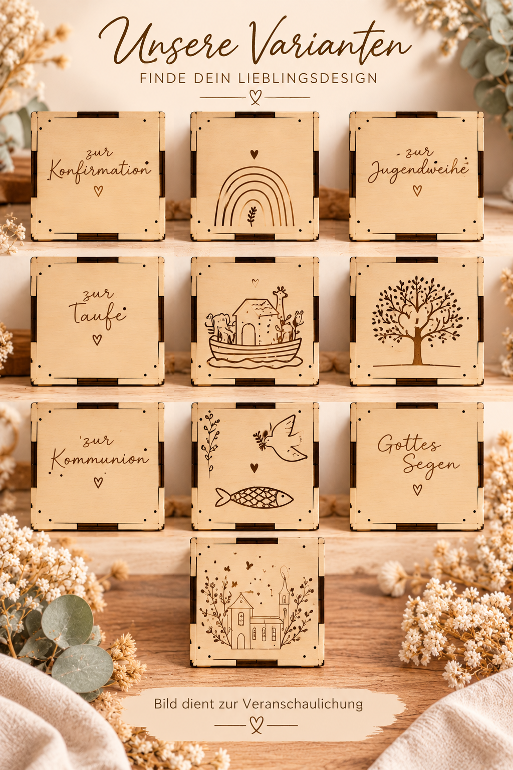 Personalisierte Geldbox aus Holz | Geldgeschenk