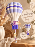 Boho Heißluftballon mit Trockenblumen – 3D-Druck in 3 Größen