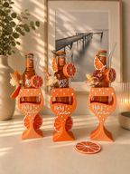 Aperitivo Flaschenhalter aus dem 3D-Druck mit Glasstrohhalm und Trockenblumen