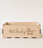 Babygeschenk-Box „Hallo Baby“ aus Holz