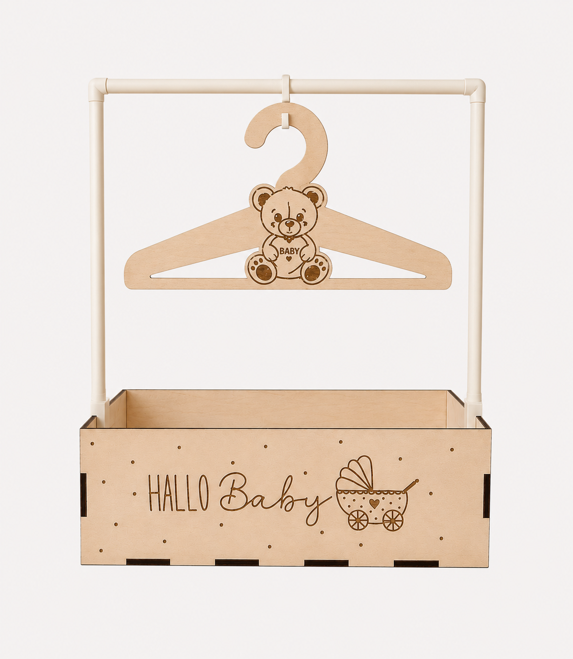 Babygeschenk-Box „Hallo Baby“ aus Holz