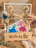 Babygeschenk-Box „Hallo Baby“ aus Holz