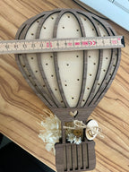 Heißluftballon aus Holz mit Trockenblumen – Ansicht 6