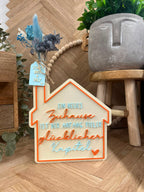 Geldgeschenk zum Einzug – kleines Haus mit Trockenblumen