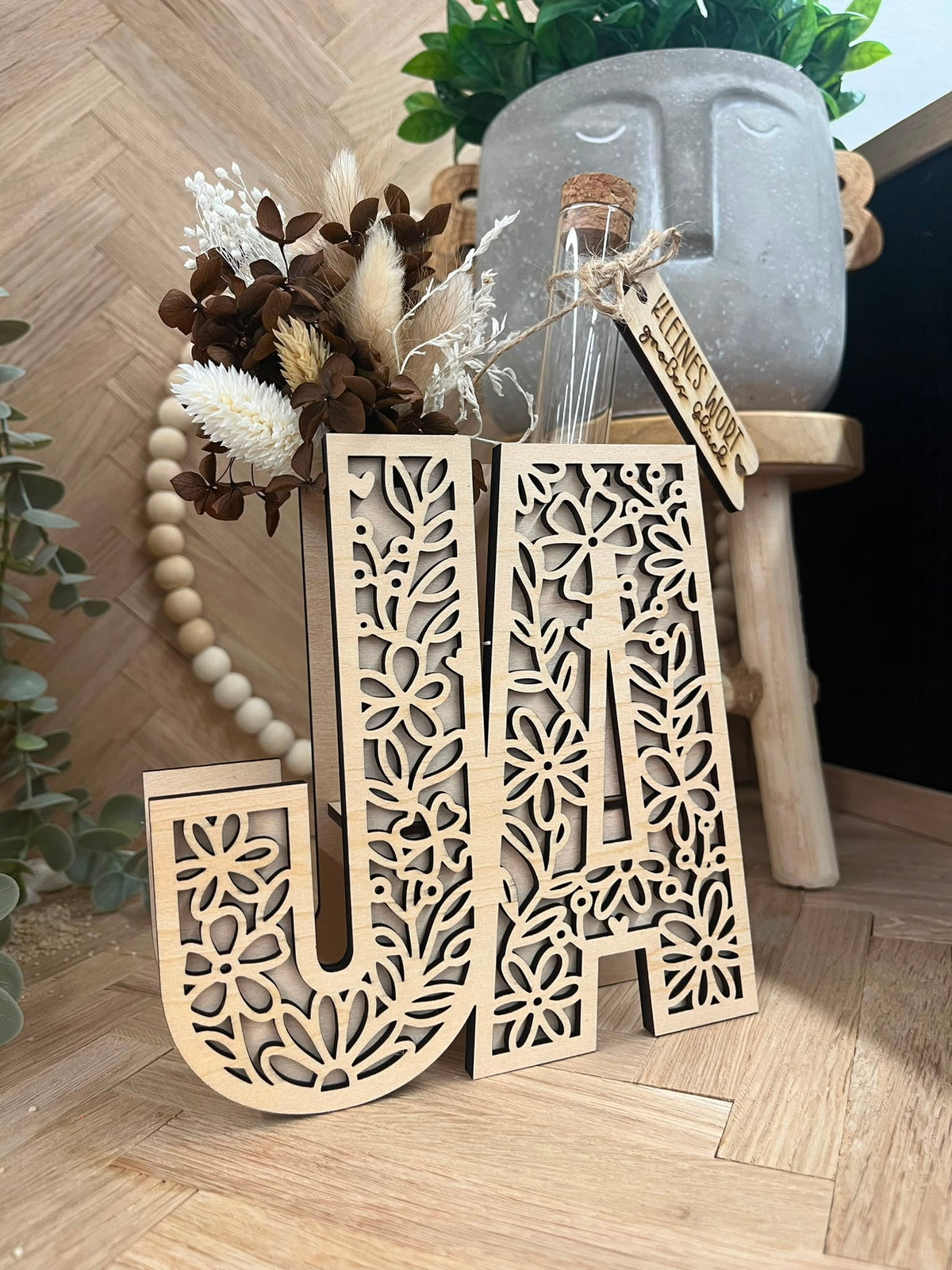 Holzaufsteller „JA“ als Geldgeschenk zur Hochzeit – Ansicht 7