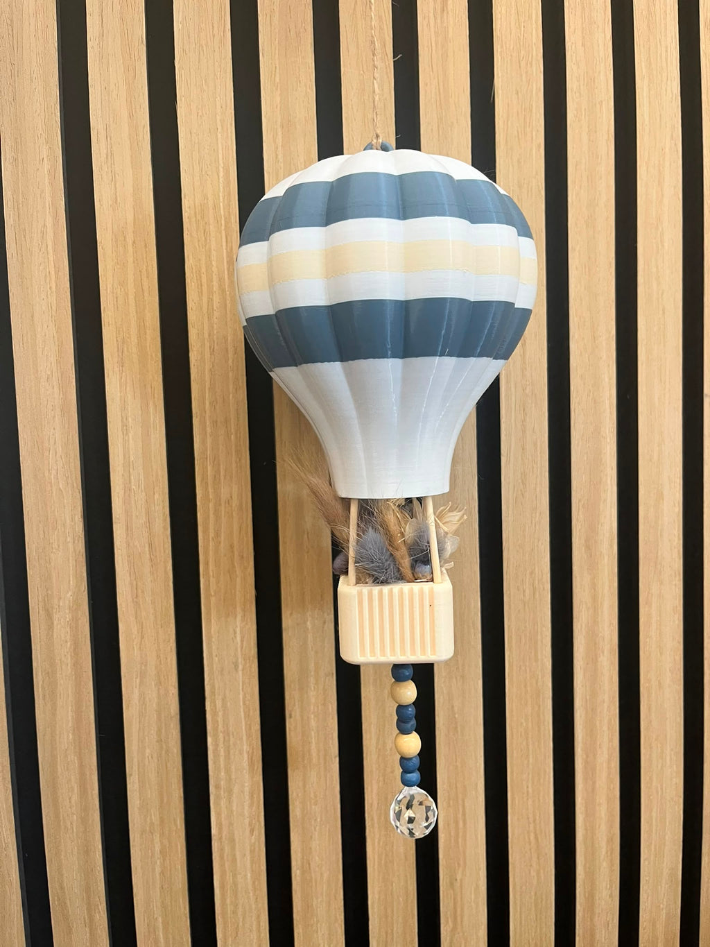 Boho Heißluftballon mit Trockenblumen – 3D-Druck in 3 Größen