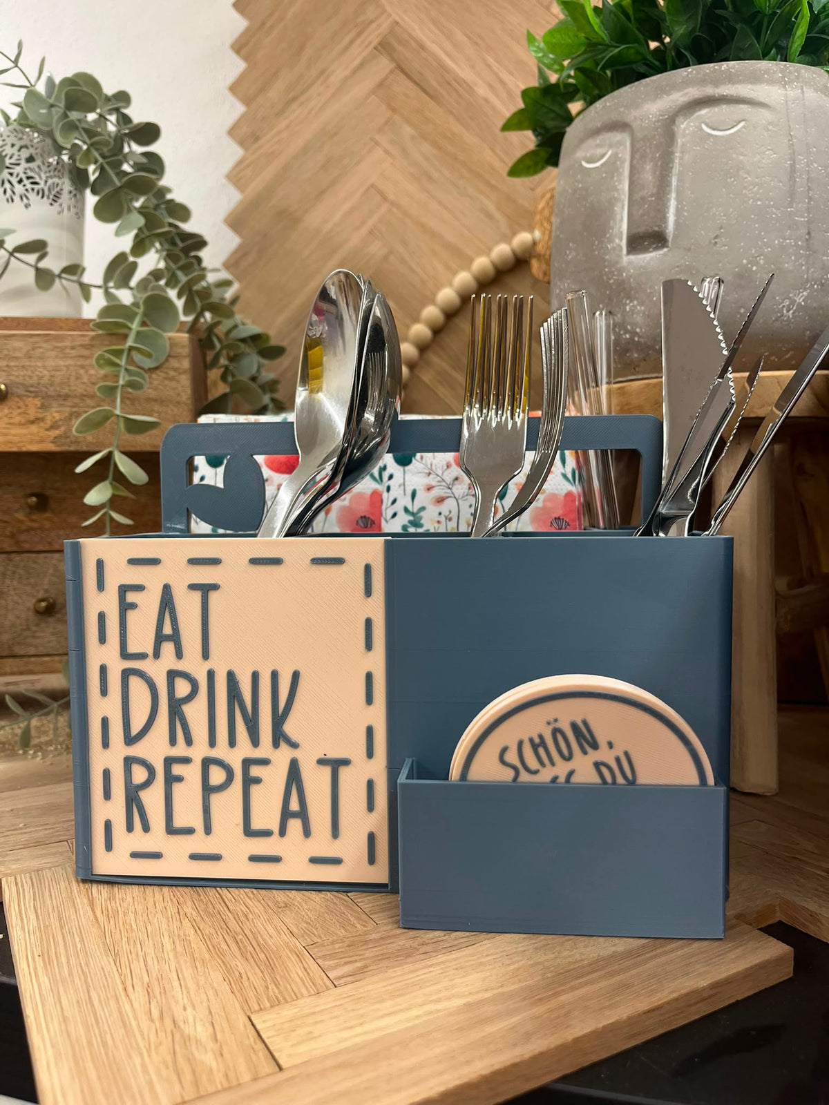 Besteckkiste aus PETG mit Untersetzern – Ansicht 6