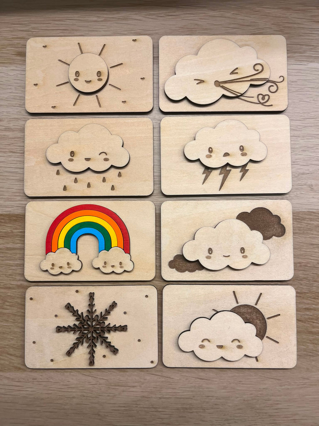 Kinder-Lernkalender aus Holz mit Holzplättchen – Ansicht 5