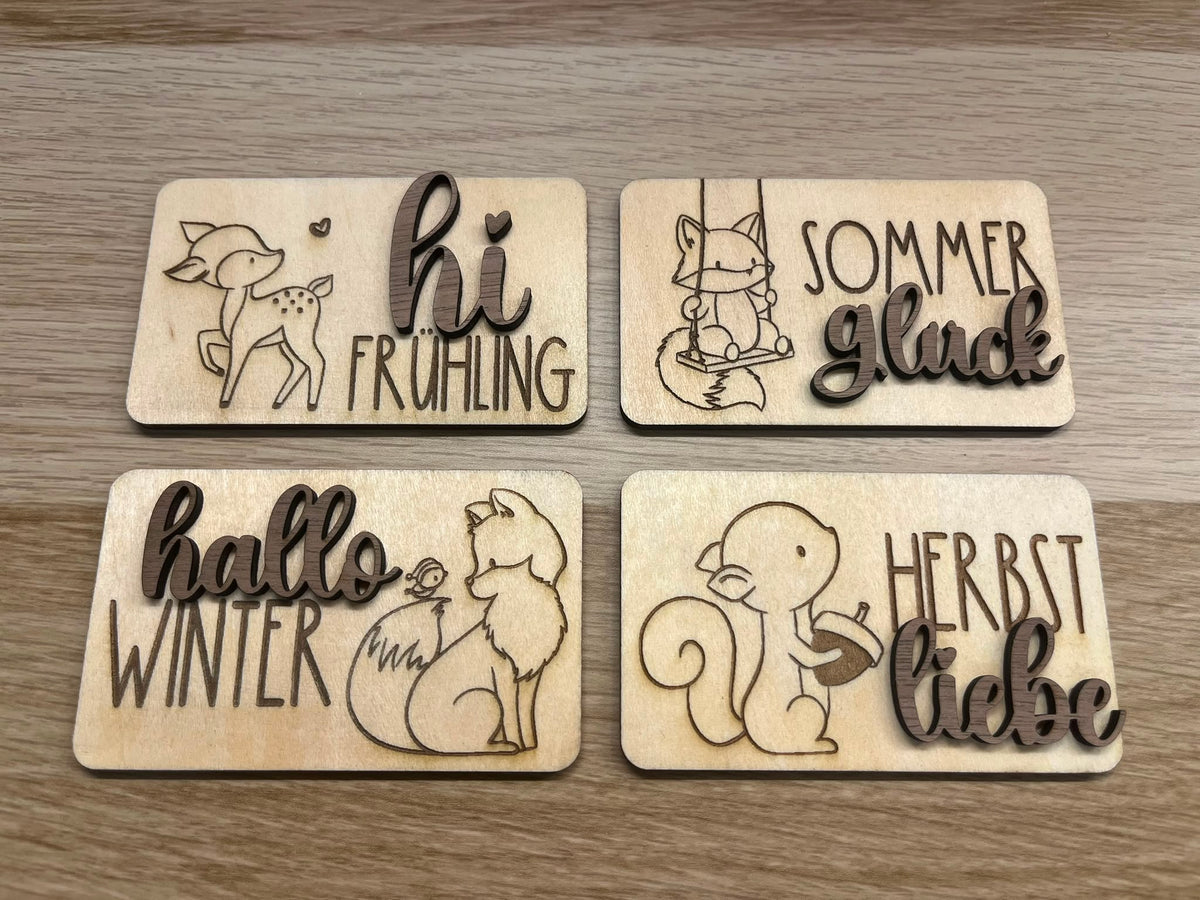 Kinder-Lernkalender aus Holz mit Holzplättchen – Ansicht 6