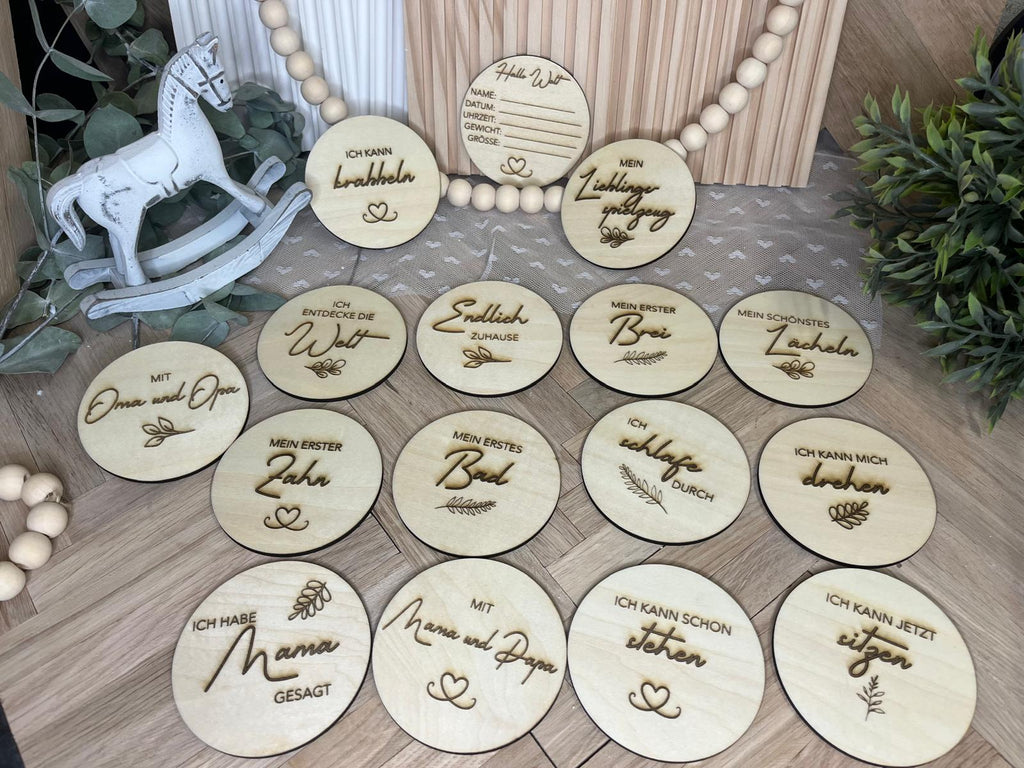 Baby Meilensteinkarten aus Holz – Ansicht 7