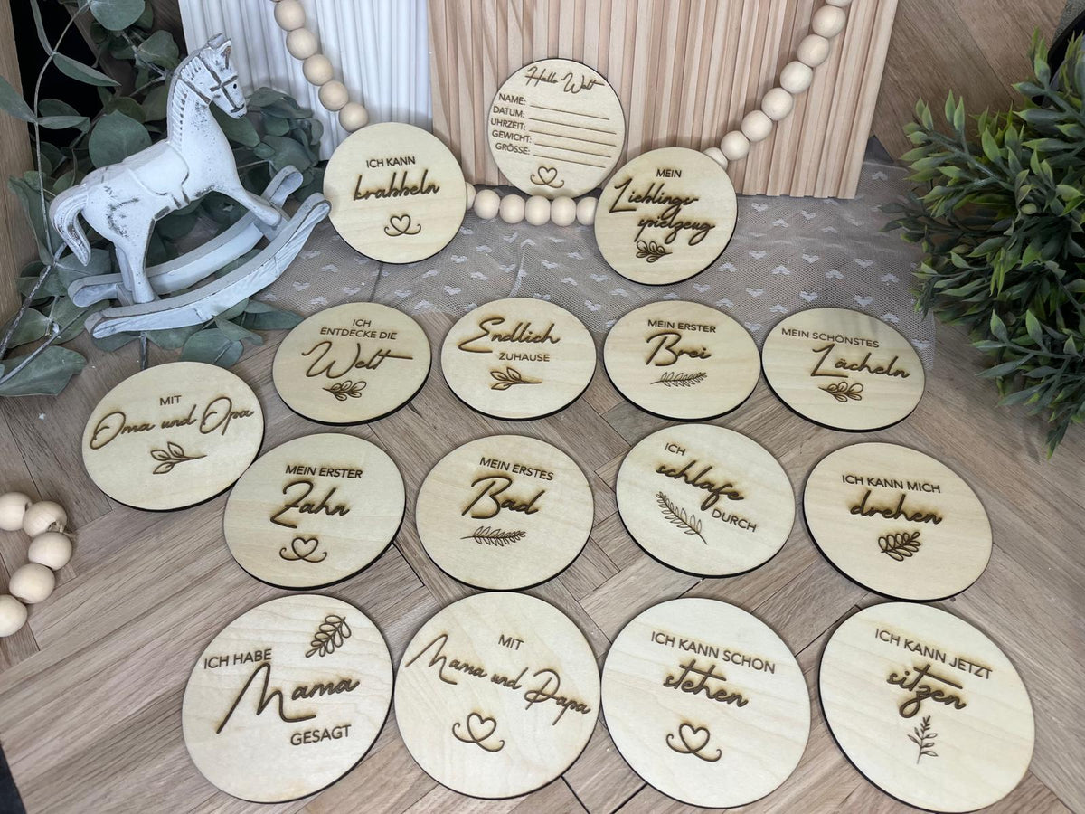 Baby Meilensteinkarten aus Holz – Ansicht 7