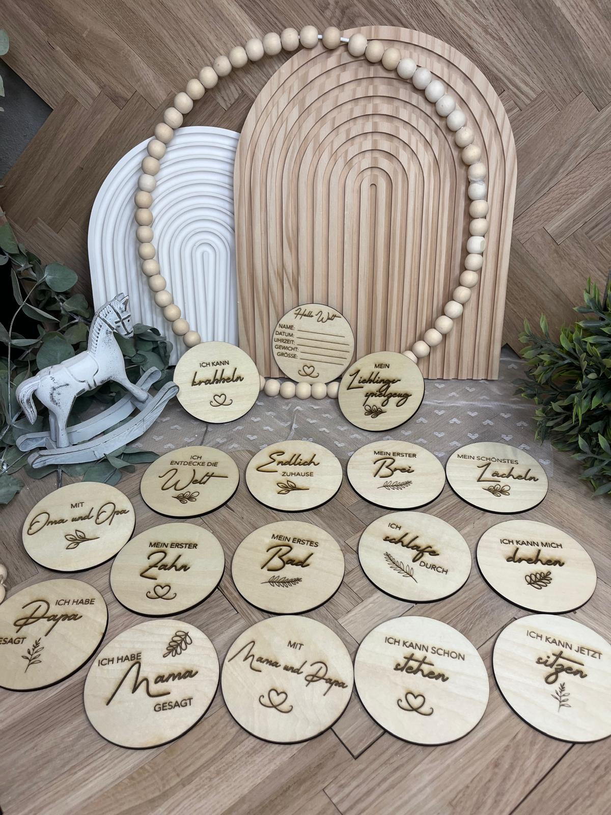 Baby Meilensteinkarten aus Holz – Ansicht 3