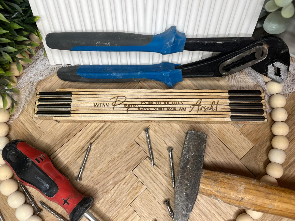 Zollstock aus Holz mit Spruch – Ansicht 3