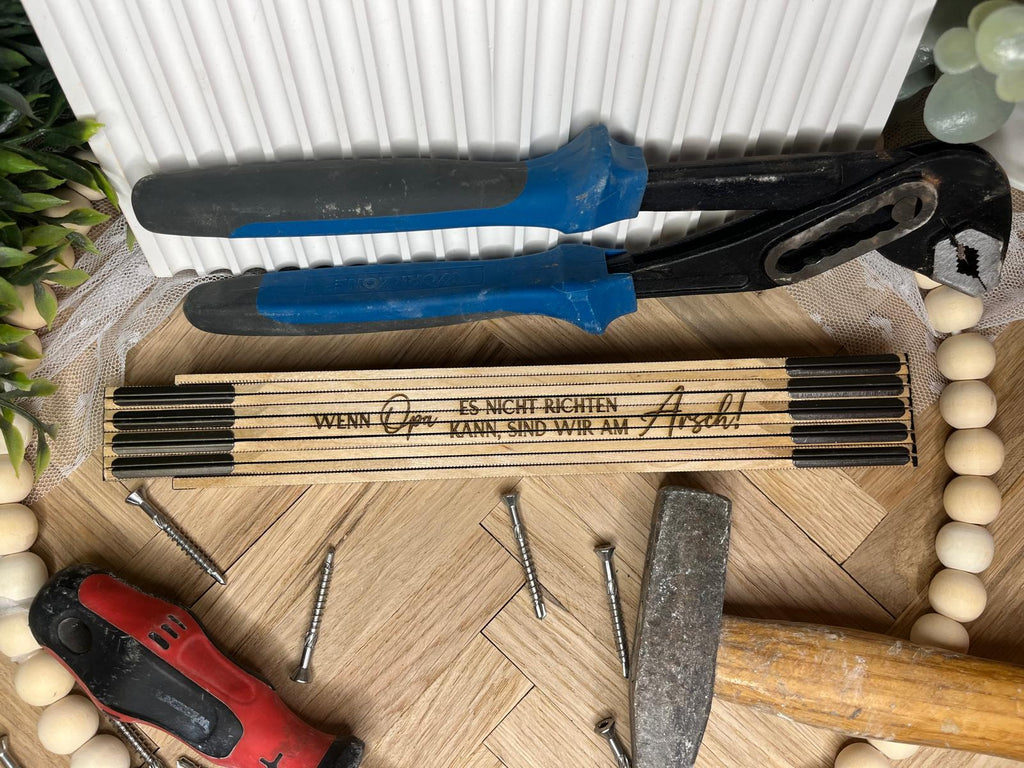 Zollstock aus Holz mit Spruch – Ansicht 2