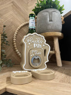 Glückspils – Flaschenhalter mit Flaschenöffner