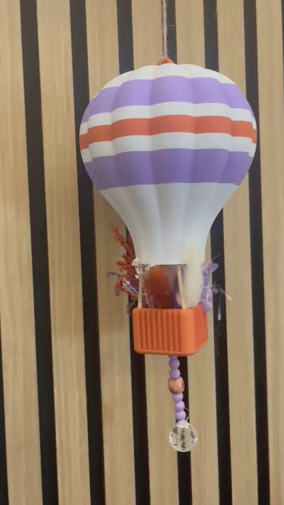 Boho Heißluftballon mit Trockenblumen – 3D-Druck in 3 Größen